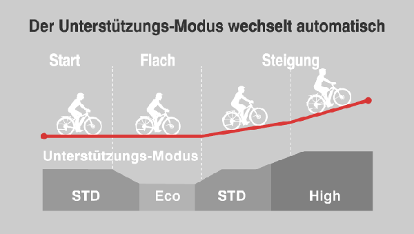 Yamaha PW-X2 automatische ondersteuningmodus